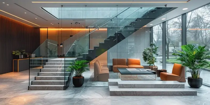 Balustrady szklane wewnętrzne Warszawa